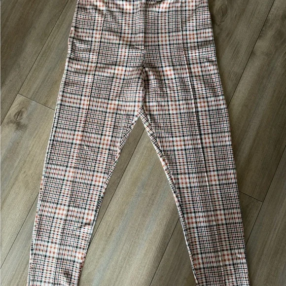 Free People Plaid Leggings in Cream and Black - Picture 2 of 16